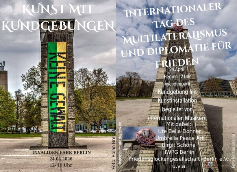 130 Schirme für den Frieden: Aktion zum Tag des Multilateralismus in Berlin
