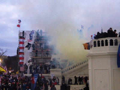 Tear gas deployed outside the U.S. Capitol Building on January 6, 2021