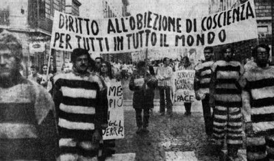 Manifestazione a Roma per il riconoscimento della ODC al servizio militare 13-6-1970