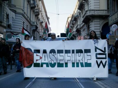 Demonstration in solidarity with Palestine in Turin, Italy