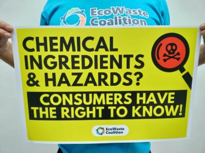 EcoWaste Coalition campaigns for consumer access to information on chemicals in products, their functions and hazards.