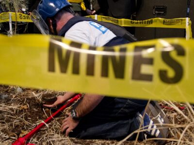 "For a Mine-Free World: Twenty years of the International Campaign to Ban Landmines".  Ceremony to mark the International Day of Mine Awareness and Assistance in Mine Action.

De-mining demonstration