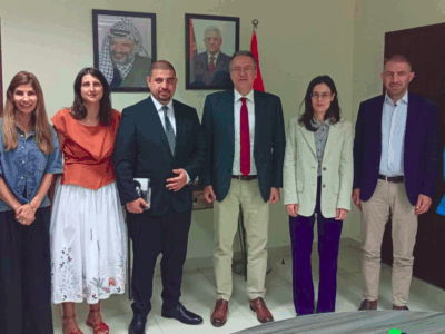 Στην κεντρική αίθουσα του Διοικητικού Συμβουλίου του Παλαιστινιακού Δικηγορικού Συλλόγου. Φωτογραφία: Εναλλακτική Παρέμβαση Δικηγόρων Αθήνας.