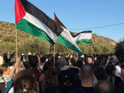 Από τη σημερινή πορεία προς την Σούδα, φωτογραφία marchtogaza greece.