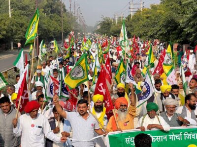 FARMERS SUPPORTING TRADE UNION PROTEST --PHOTO CREDIT KISAN SABHA HARYANA-1