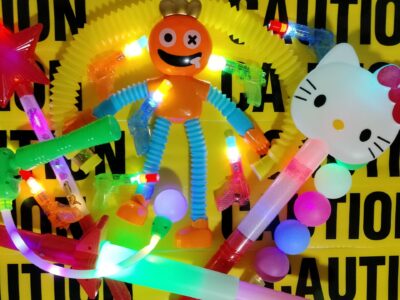 Button batteries in toys are a choking hazard and can cause internal injuries if swallowed.