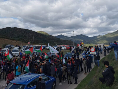 Manifestazione davanti alla RWM - 13 gennaio 2024 (foto Facebook)