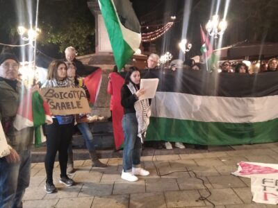 Lettura dei nomi delle bambine e dei bambini palestinesi uccisi nella Striscia di Gaza (foto di Pierpaolo Loi)