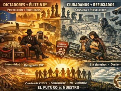 El contraste entre dos mundos: el de la élite protegida y el de la ciudadanía que, con solidaridad y conciencia, construye el futuro.