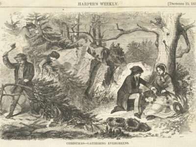 Christmas_--_Gathering_evergreens_(Boston_Public_Library)