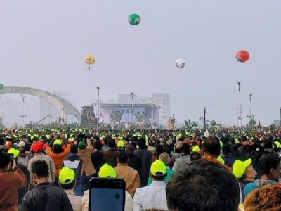 Millions of people are waiting to hear Tarique Rahman's speech from the stage built on the July 36 Expressway.