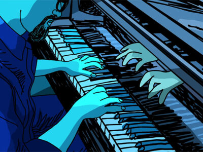 Imagen de Tenorio Jr en la animación "Dispararon al pianista", de Fernando Trueba y Javier Mariscal, sobre el legado y muerte del artista.