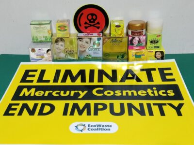 The toxics watchdog group EcoWaste Coalition supports the elimination of mercury-added products like skin whitening products to protect human health and the environment.