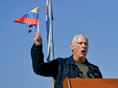 Miguel Diaz Chanel - manifestazione in solidarietà con il popolo venezuelano a Cuba - foto da Bloomberg