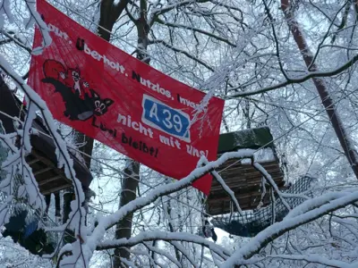 Waldbesetzung im Lüneburger Wald, 3. Januar 2026. (Foto: zVg)