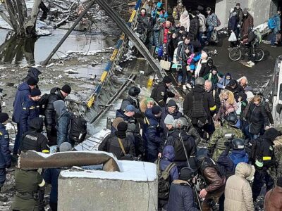 civili rifugiati a Kiev