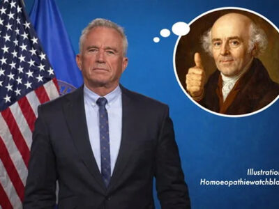 Bildmontage: Robert F. Kennedy Jr. (links) und Samuel Hahnemann, Begründer der Homöopathie (rechts) /  © Homöopathiewatchblog