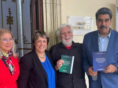 Luciano Vasapollo con Cilia Flores e Nicolas Maduro