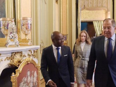 Benin Foreign Minister Olushegun Adjadi Bakari with Sergey Lavrov