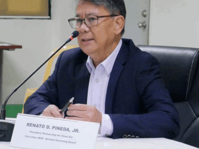 Rene Pineda, PCA President, delivers his closing message at the NCR Airshed Governing Board Meeting in 2025.