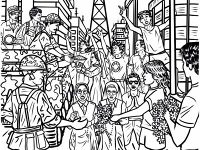 The Nonviolent History Coloring Page on The People Power Revolution in the Philippines.*
