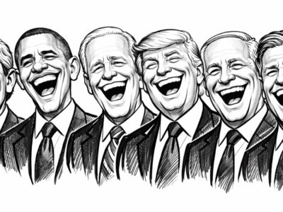 9 políticos imperialistas ocidentais rindo-se da ingenuidade dos seus eleitores (imagem por IA para a PRESSENZA)