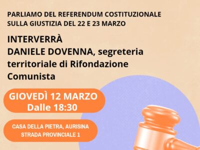 12 marzo iniziativa referendaria Dovenna