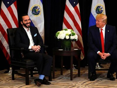 U.S. President Donald Trump listens during a bilateral meeting with with El Salvador's President Nayib Bukele on the sidelines of the 74th session of the United Nations General Assembly (UNGA) in New York City, New York, U.S., September 25, 2019. REUTERS/Jonathan Ernst