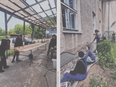 Das Bauhandwerker*innentreffen im "Haus des Wandels" in Ostbrandenburg im Mai 2025