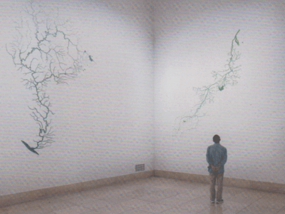 Die Künstlerin Stefanie Zoche hat die drei Flüsse Ulla, Whanganui und Loisach für ihre Rauminstallation "Parliament of Rivers" im Haus der Kunst München als Wandskulpturen aus Silikon geformt (Foto: Whanganui und Loisach - von Stefanie Zoche)