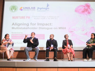 A panel discussion during the NurturePH national dialogue on maternal and newborn health.