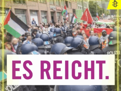 Titelbild: screenshot projektionsvideo amnesty interntional