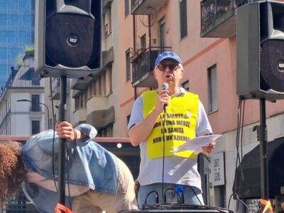 Marco Caldioli alla manifestazione sanità 11 aprile