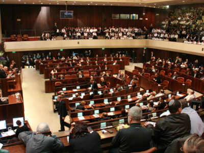 The Knesset chamber, home to the Israeli parliament